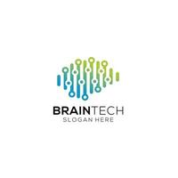 Illustration of Brain Technology Logo Design vector