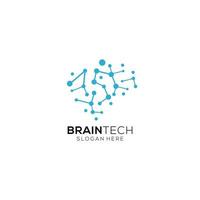 ilustración de cerebro tecnología logo diseño vector