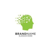 Brain Technology Mind Data Logo Design Template vector