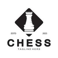 Chess strategy game logo with horse, king, pawn, minister and rook. Logo for chess tournament, chess team, chess championship, chess game application. vector