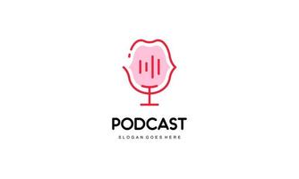 Creative podcast logo design vector