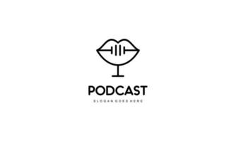 Creative podcast logo design vector