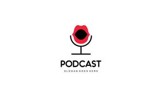 Creative podcast logo design vector