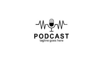 Creative podcast logo design vector