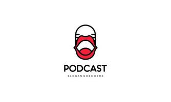 Creative podcast logo design vector