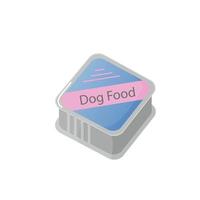 Doodle food box icon in isometric 3d style on a white background. Dog food in metal container. Vector illustration