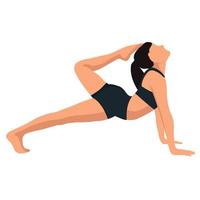 A faceless girl is doing yoga. The concept of a healthy lifestyle. Isolated object on a white background. Vector image