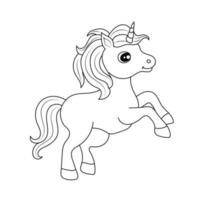 Line art unicorn Children coloring book page vector