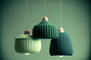 couple of light bulbs hanging from a string. . photo