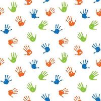 Bright palm pattern. Colorful hand wallpaper. Togetherness concept background. Help team symbol vector