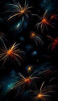 bunch of fireworks in the night sky. . photo