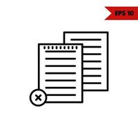 paper document with cross in button line icon vector