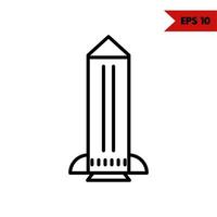 rocket line icon vector