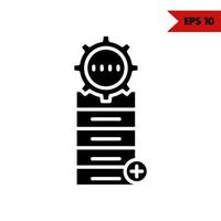 drawer with setting and plus in button glyph icon vector