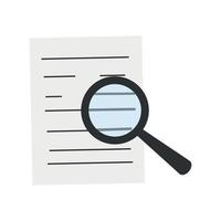 Magnifying glass and document page vector