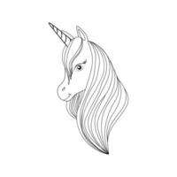 Fairytale unicorn. Vector illustration for coloring