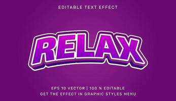 Relax 3d editable text effect template vector