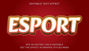 Esport 3d editable text effect vector