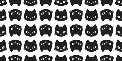 cat seamless Pattern vector kitten head Halloween isolated wallpaper cartoon background