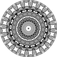 Easy mandala, simple mandalas flowers coloring page on white background. vector