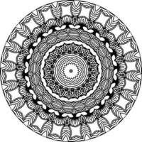 Easy mandala, simple mandalas flowers coloring page on white background. vector