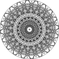 Decorative mandala with classic floral elements on white background. Seamless abstract pattern. Suitable for coloring book, wrapping paper, packaging. vector