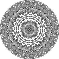 Easy mandala, simple mandalas flowers coloring page on white background. vector