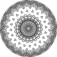 Decorative mandala with classic floral elements on white background. Seamless abstract pattern. Suitable for coloring book, wrapping paper, packaging. vector