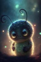 very cute little bug with big eyes. . photo