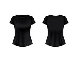 Realistic Mockup of Black Tshirt for Woman vector