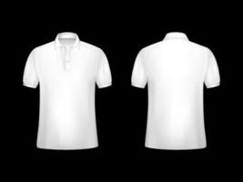 realista blanco polo camisa Bosquejo vector