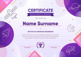 Aerospace Engineering Certificate Template Set vector