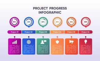 proyecto Progreso infografía modelo diseño vector