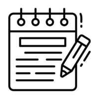 Trendy vector design of notepad, writing pad concept