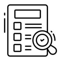 Checklist with magnifier concept of standards vector