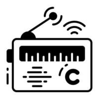 Radio with antenna and copyright mark concept of frequency copyright vector