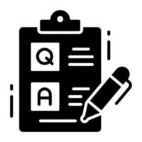 Questionnaire icon in modern and trendy style, premium vector