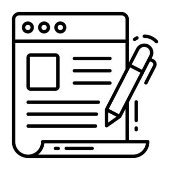 Web page and pencil vector of website editing