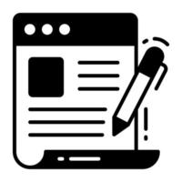 Web page and pencil vector of website editing