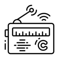 Radio with antenna and copyright mark concept of frequency copyright vector