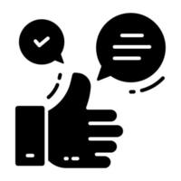 Thumb up with chat bubbles, vector design of feedback