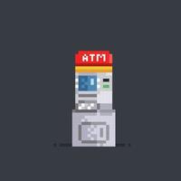 atm machine in pixel art style vector