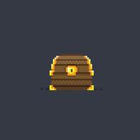 treasure chest in pixel art style vector