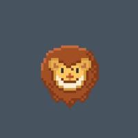 lion head in pixel art style vector