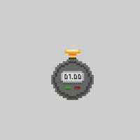 timer watch in pixel art style vector