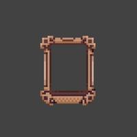 wooden frame in pixel art style vector