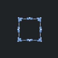 blue frame in pixel art style vector