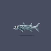 wild fish in pixel art style vector