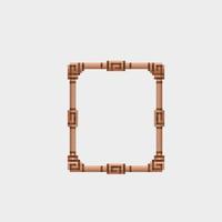 wooden frame in pixel art style vector