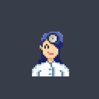 female doctor in pixel art style vector